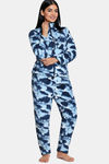 Zivame Soft Snuggles Fur Fabric Loungewear Set - Medieval Blue — thumbnail 2